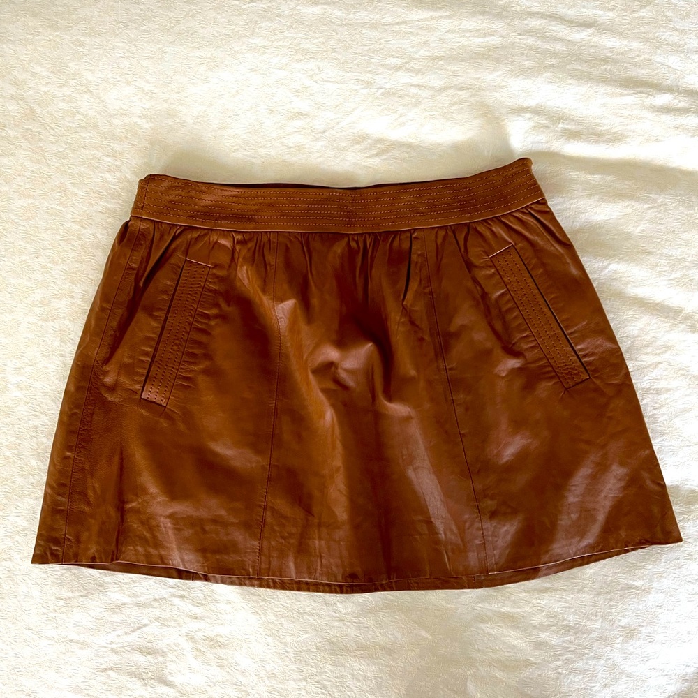 Jcrew Leather Miniskirt